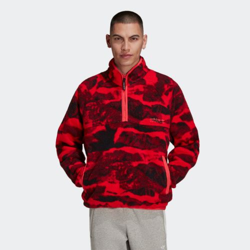 Adidas adventure polar fleece allover print half-zip sweatshirt