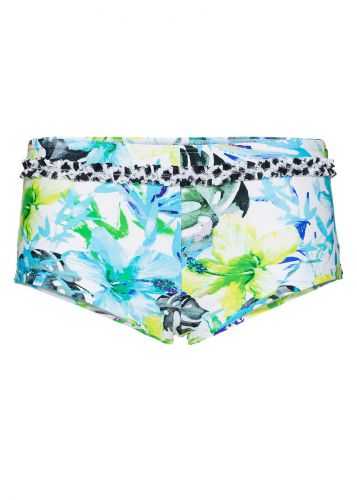 Figi bikini panty bonprix niebiesko-zielony z nadrukiem