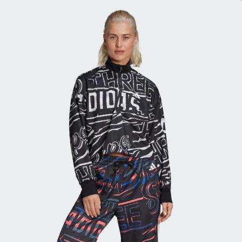 Allover print doubleknit half-zip sweatshirt