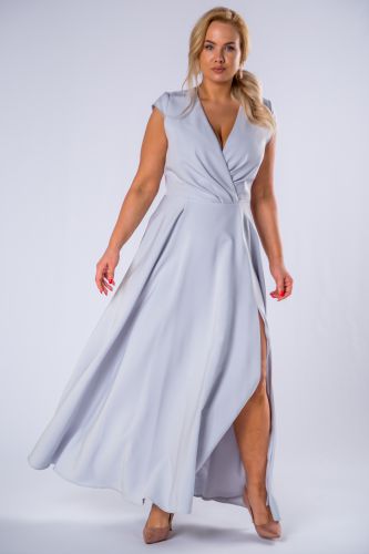elegancka sukienka maxi z kopertowym dekoltem