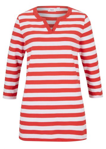 Shirt z bawełny organicznej cradle to cradle certified® silber bonprix czerwony sygnałowy - biały w