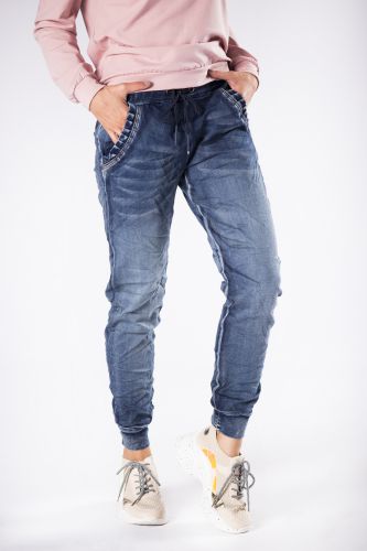 dopasowane spodnie jeansowe z efektem gniecenia