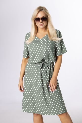 rozkloszowana sukienka w grochy