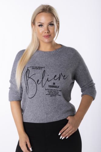 sweter z kontrastowym napisem