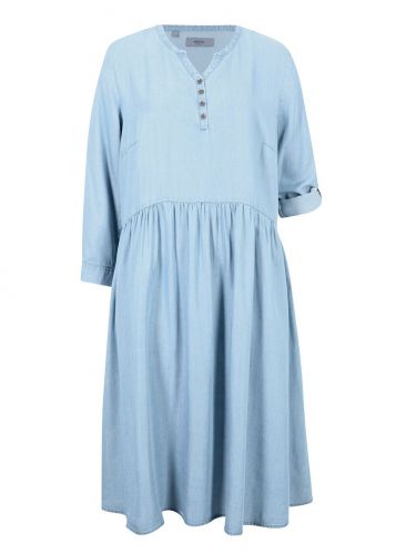Sukienka koszulowa z kolekcji maite kelly, lyocell tencel™ bonprix niebieski \bleached used\