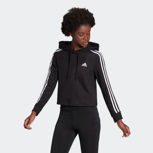 Essentials 3-stripes cropped hoodie