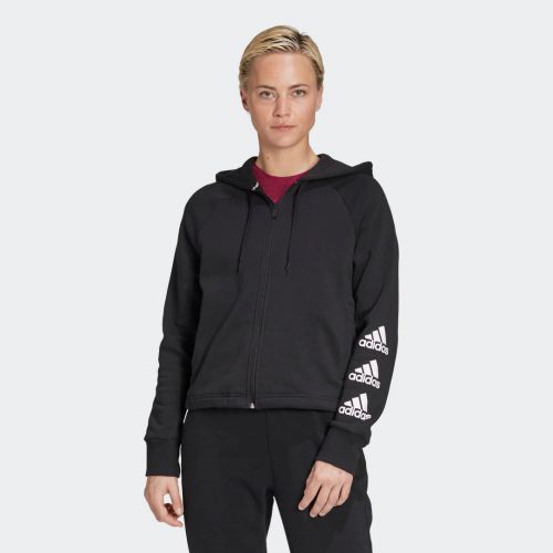 Stacked logo full-zip fleece hoodie