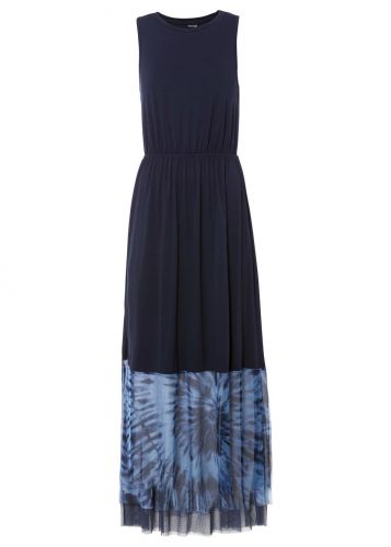 Długa sukienka z batikowym nadrukiem bonprix ciemnoniebieski z nadrukiem