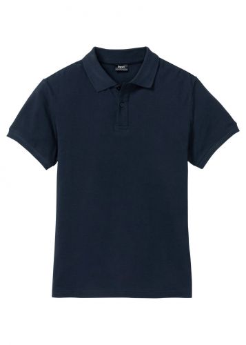 Shirt polo z bawełny pique bonprix ciemnoniebieski
