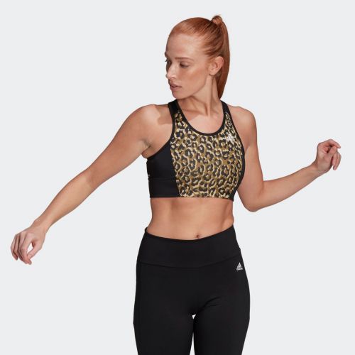 Aeroready designed 2 move leopard print bra top