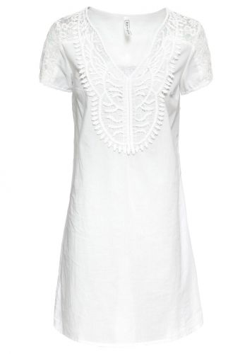 Sukienka z koronką bonprix biały