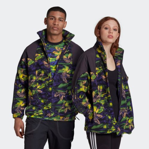 Big trefoil printed polar fleece track top