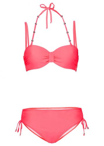 Bikini na fiszbinach (2 części) bonprix czerwony neonowy