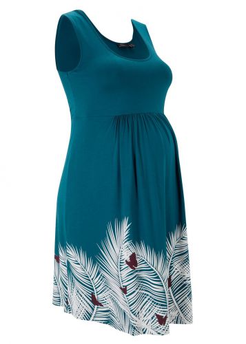 Sukienka ciążowa lenzing™ ecovero™ bonprix niebieskozielony morski z nadrukiem