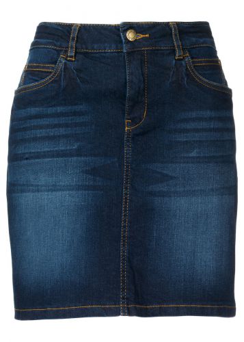 Spódniczka dżinsowa ze stretchem bonprix ciemnoniebieski