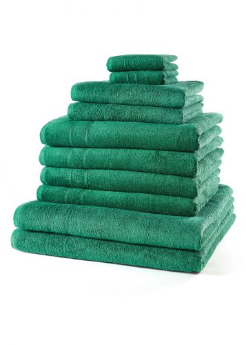 Komplet ręczników (10 części) bonprix zielony