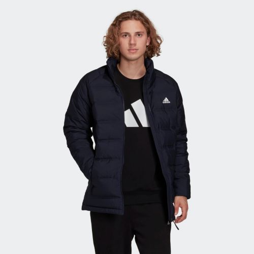 Helionic mid-length down jacket