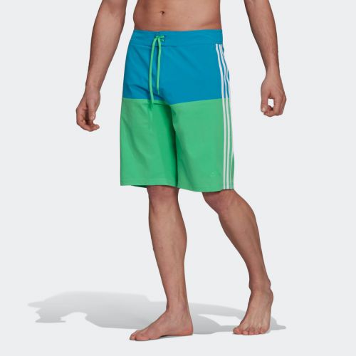 Knee-length colorblock board shorts