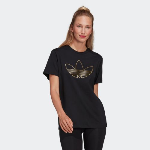 Tee with golden trefoil print