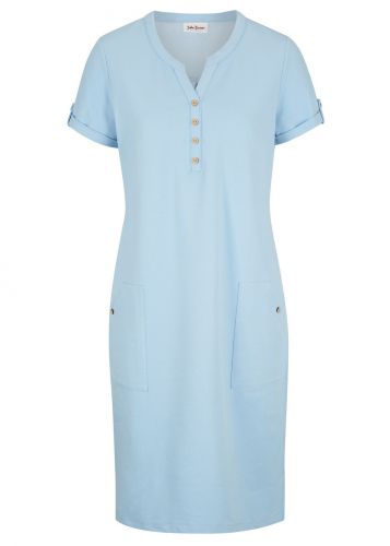 Sukienka shirtowa w optyce dżinsowej bonprix jasnoniebieski