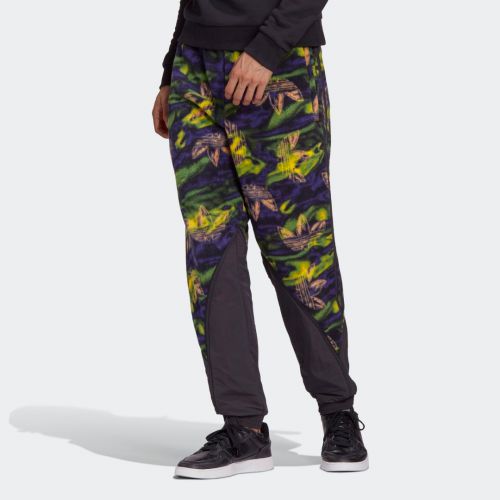 Big trefoil print polar fleece track pants