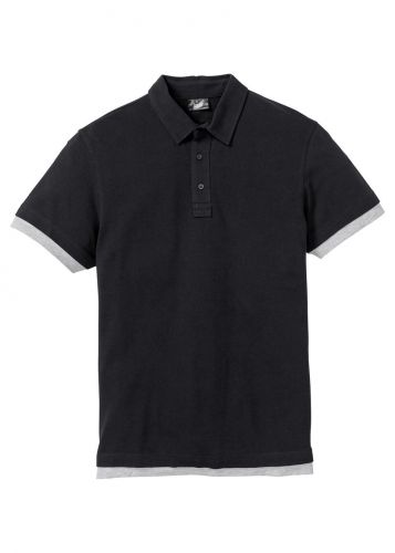 Shirt polo z przyjemnego dla skóry materiału bonprix czarny