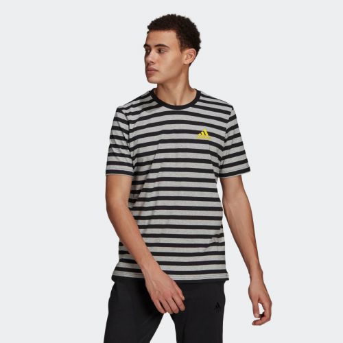 Essentials stripey embroidered logo tee